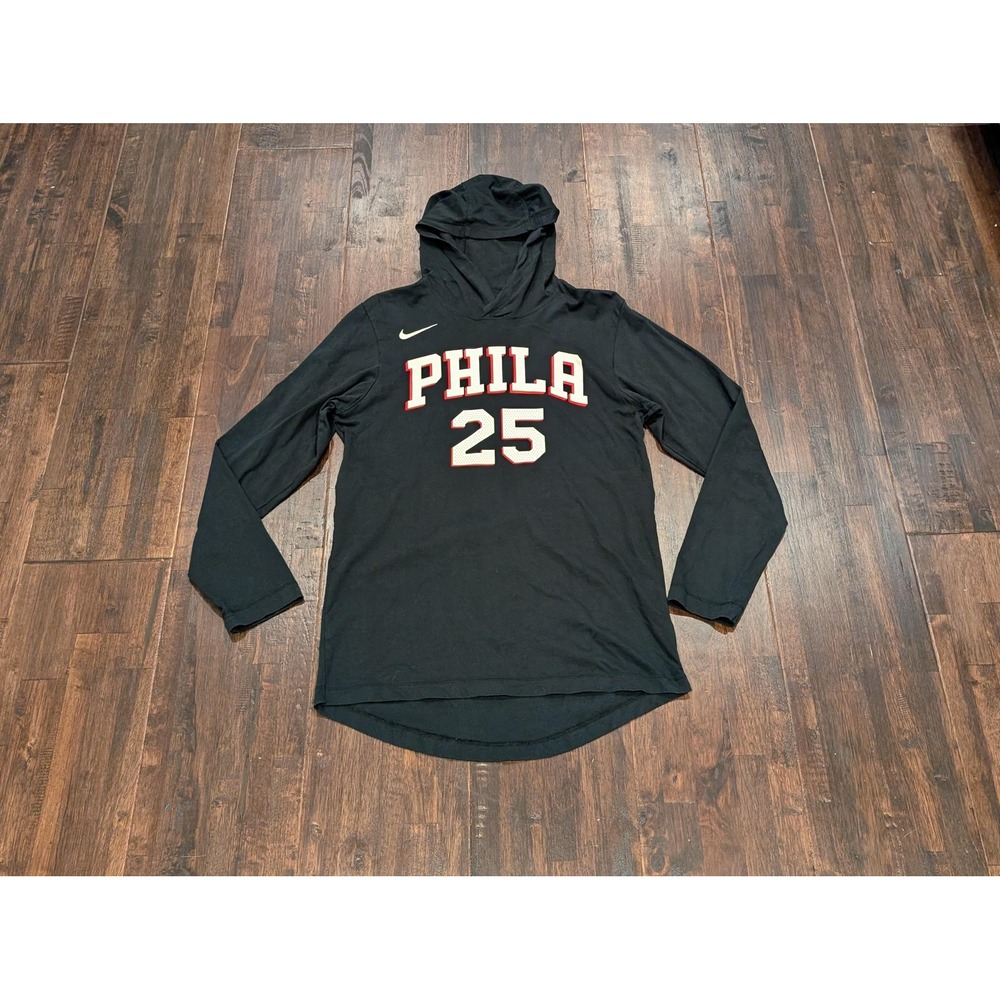 Nike‎ Philadelphia 76ers T-Shirt Hoodie Mens S Black NBA Basketball Simmons #25